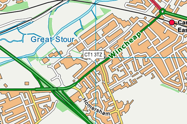 CT1 3TZ map - OS VectorMap District (Ordnance Survey)