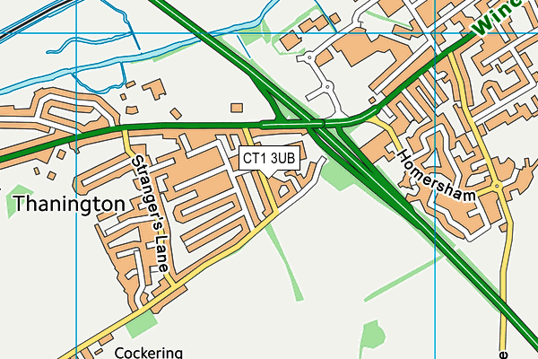 CT1 3UB map - OS VectorMap District (Ordnance Survey)