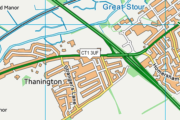 CT1 3UF map - OS VectorMap District (Ordnance Survey)