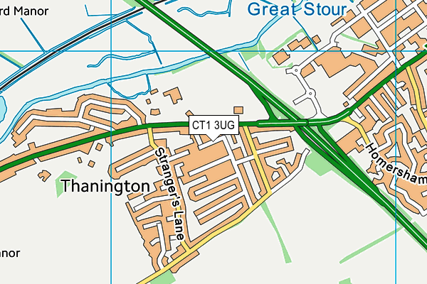 CT1 3UG map - OS VectorMap District (Ordnance Survey)