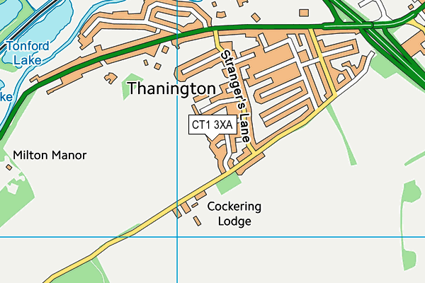 CT1 3XA map - OS VectorMap District (Ordnance Survey)