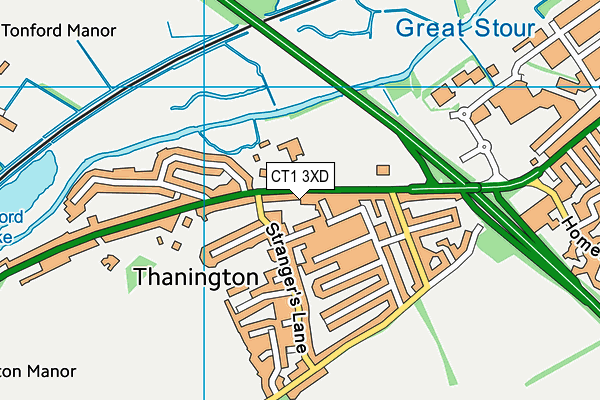 CT1 3XD map - OS VectorMap District (Ordnance Survey)