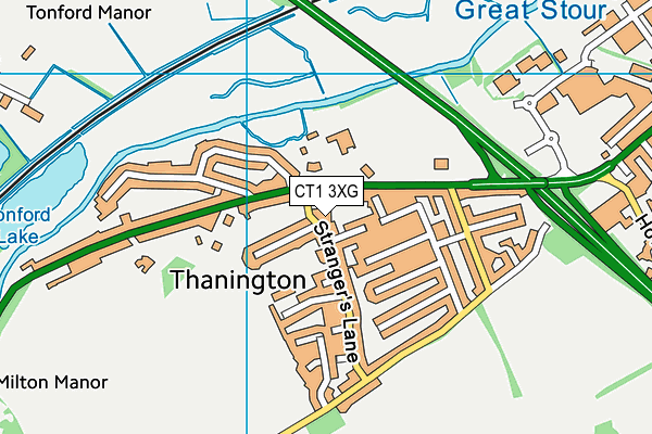 CT1 3XG map - OS VectorMap District (Ordnance Survey)
