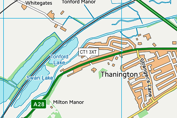 CT1 3XT map - OS VectorMap District (Ordnance Survey)