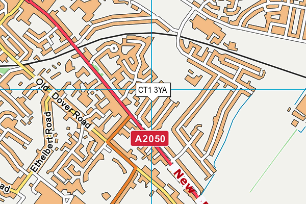 CT1 3YA map - OS VectorMap District (Ordnance Survey)