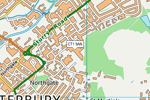 CT1 9AN map - OS VectorMap District (Ordnance Survey)