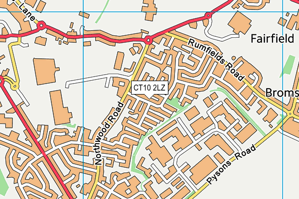 CT10 2LZ map - OS VectorMap District (Ordnance Survey)