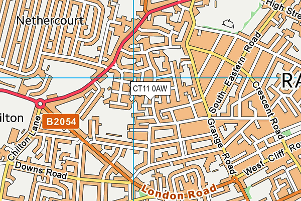 CT11 0AW map - OS VectorMap District (Ordnance Survey)