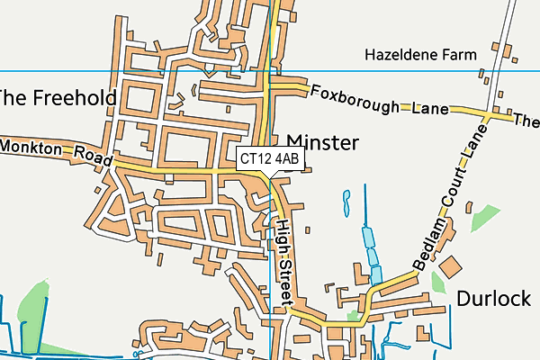 CT12 4AB map - OS VectorMap District (Ordnance Survey)