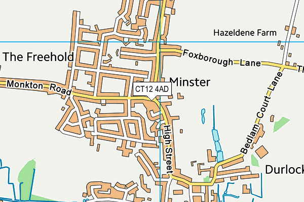 CT12 4AD map - OS VectorMap District (Ordnance Survey)