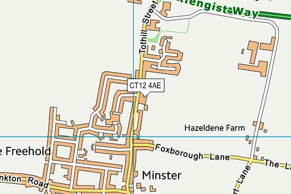 CT12 4AE map - OS VectorMap District (Ordnance Survey)