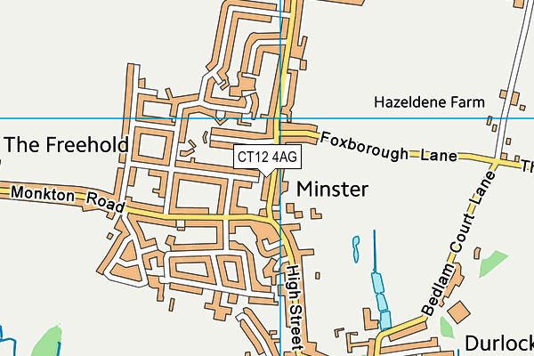 CT12 4AG map - OS VectorMap District (Ordnance Survey)