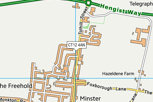 CT12 4AN map - OS VectorMap District (Ordnance Survey)