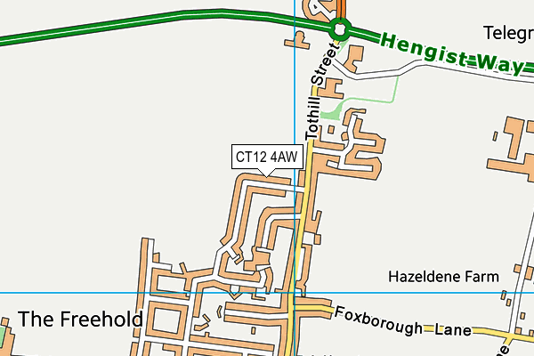 CT12 4AW map - OS VectorMap District (Ordnance Survey)