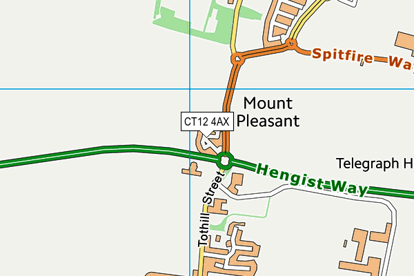 CT12 4AX map - OS VectorMap District (Ordnance Survey)