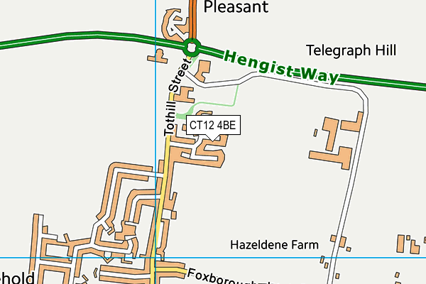 CT12 4BE map - OS VectorMap District (Ordnance Survey)