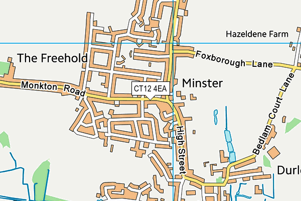 CT12 4EA map - OS VectorMap District (Ordnance Survey)