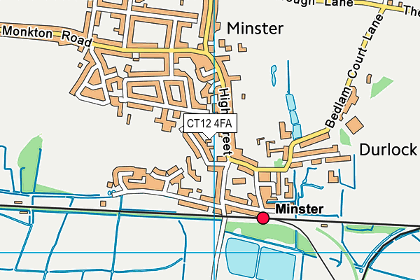 CT12 4FA map - OS VectorMap District (Ordnance Survey)