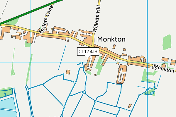Monkton Recreation Ground map (CT12 4JH) - OS VectorMap District (Ordnance Survey)