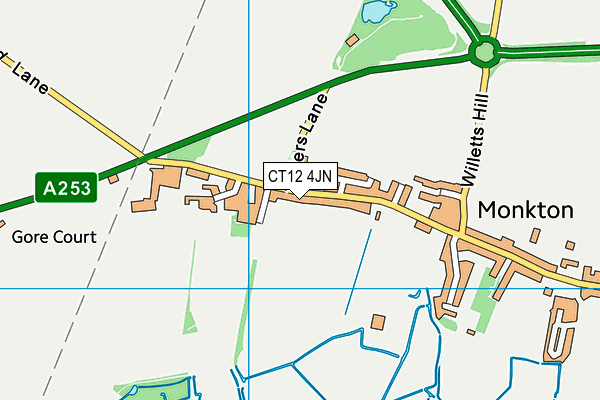 CT12 4JN map - OS VectorMap District (Ordnance Survey)