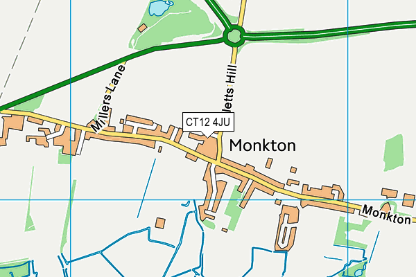 CT12 4JU map - OS VectorMap District (Ordnance Survey)