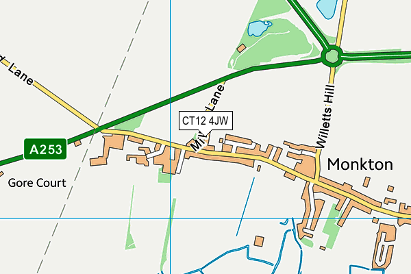 CT12 4JW map - OS VectorMap District (Ordnance Survey)