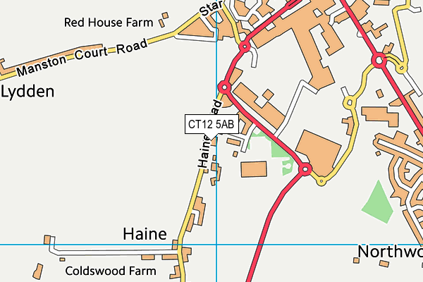 CT12 5AB map - OS VectorMap District (Ordnance Survey)