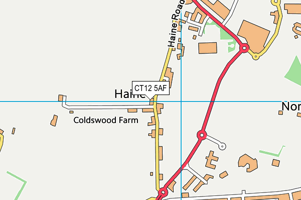 CT12 5AF map - OS VectorMap District (Ordnance Survey)