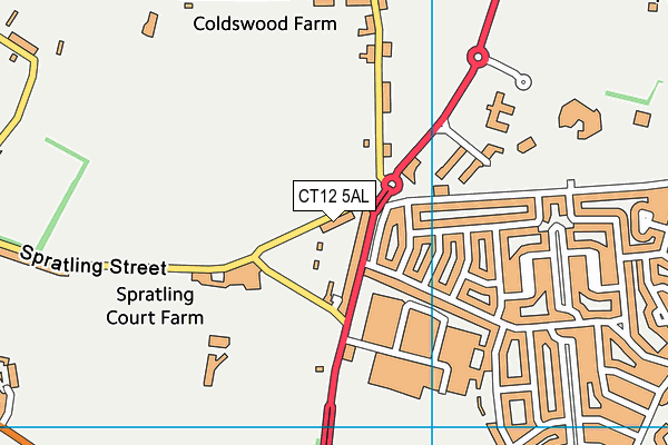 CT12 5AL map - OS VectorMap District (Ordnance Survey)