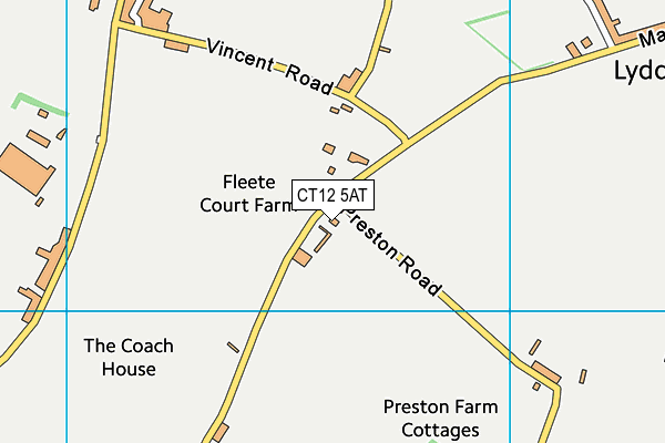 CT12 5AT map - OS VectorMap District (Ordnance Survey)