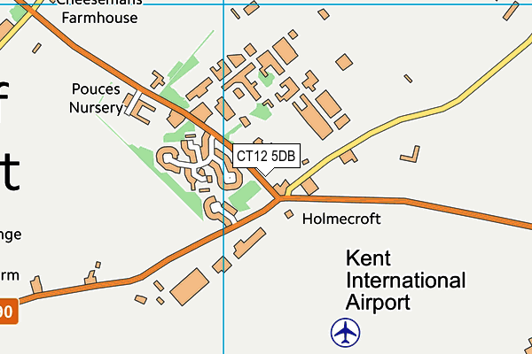 CT12 5DB map - OS VectorMap District (Ordnance Survey)