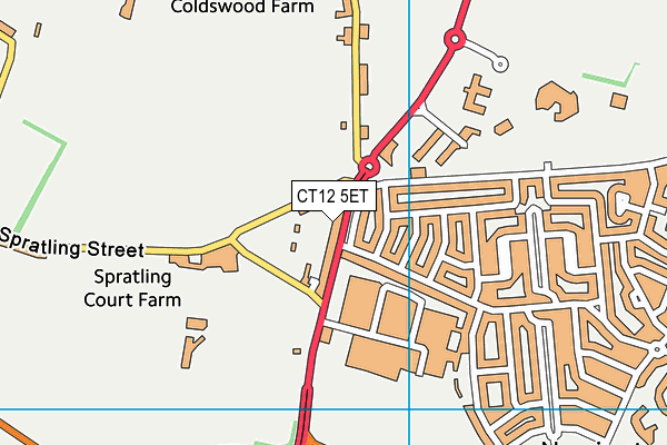 CT12 5ET map - OS VectorMap District (Ordnance Survey)