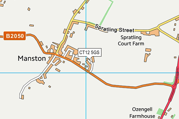 CT12 5GS map - OS VectorMap District (Ordnance Survey)