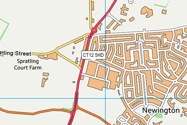 CT12 5HD map - OS VectorMap District (Ordnance Survey)