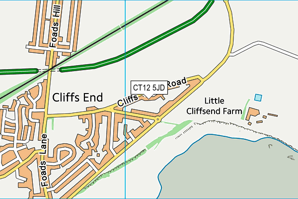 CT12 5JD map - OS VectorMap District (Ordnance Survey)