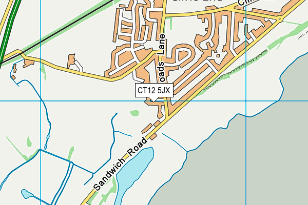 CT12 5JX map - OS VectorMap District (Ordnance Survey)