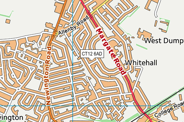 CT12 6AD map - OS VectorMap District (Ordnance Survey)