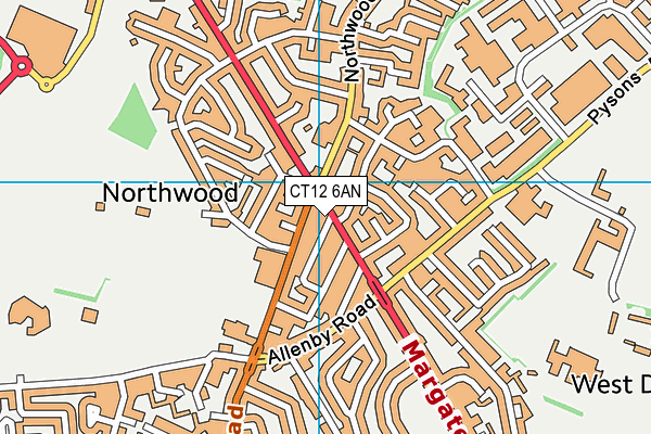 CT12 6AN map - OS VectorMap District (Ordnance Survey)