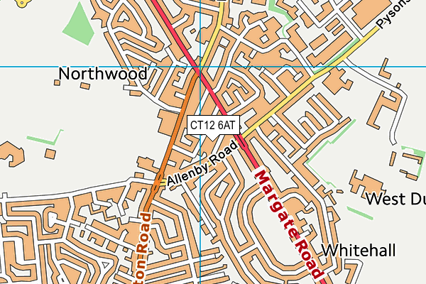 CT12 6AT map - OS VectorMap District (Ordnance Survey)