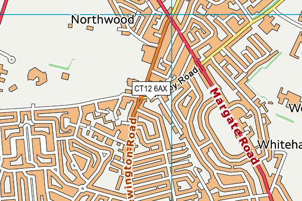 CT12 6AX map - OS VectorMap District (Ordnance Survey)