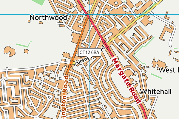 CT12 6BA map - OS VectorMap District (Ordnance Survey)