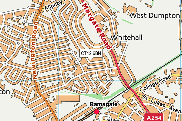 CT12 6BN map - OS VectorMap District (Ordnance Survey)