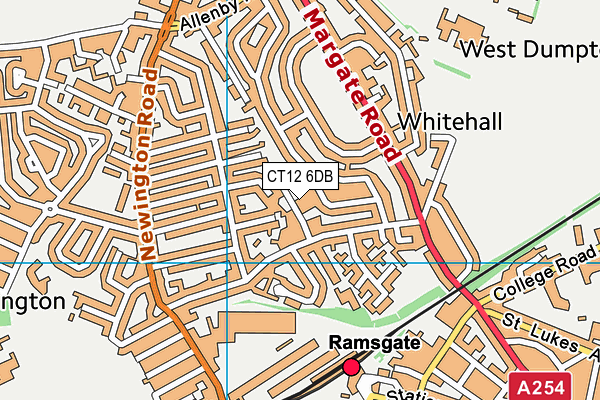 CT12 6DB map - OS VectorMap District (Ordnance Survey)