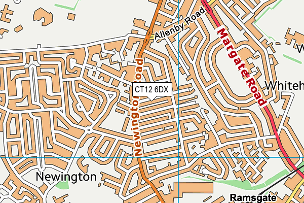 CT12 6DX map - OS VectorMap District (Ordnance Survey)