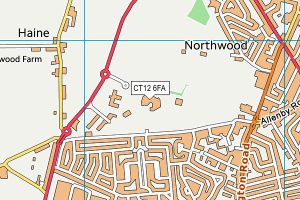 CT12 6FA map - OS VectorMap District (Ordnance Survey)