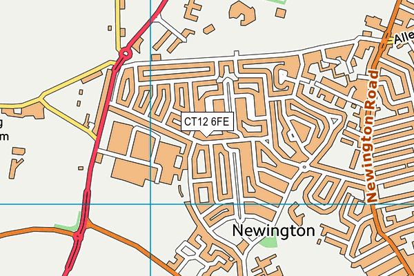 CT12 6FE map - OS VectorMap District (Ordnance Survey)