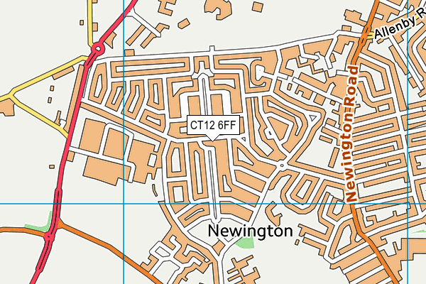 CT12 6FF map - OS VectorMap District (Ordnance Survey)