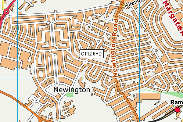 CT12 6HD map - OS VectorMap District (Ordnance Survey)