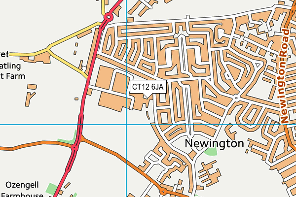 CT12 6JA map - OS VectorMap District (Ordnance Survey)