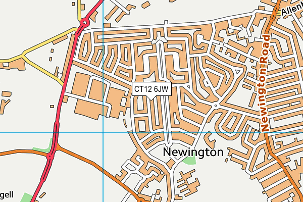 CT12 6JW map - OS VectorMap District (Ordnance Survey)